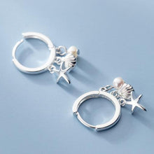 Load image into Gallery viewer, Muschel-Stern-Perlen Ohrring aus Silber