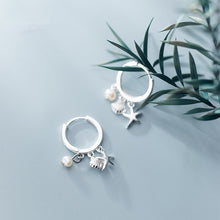 Load image into Gallery viewer, Muschel-Stern-Perlen Ohrring aus Silber