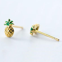 Load image into Gallery viewer, Ananas Ohrstecker aus Silber