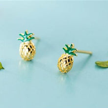 Load image into Gallery viewer, Ananas Ohrstecker aus Silber