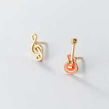 Load image into Gallery viewer, Gitarren Ohrstecker aus Silber