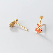 Load image into Gallery viewer, Gitarren Ohrstecker aus Silber