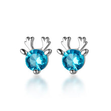 Load image into Gallery viewer, Blaue Rentier Ohrstecker aus Silber