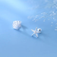 Load image into Gallery viewer, Seestern-Muschel Ohrstecker aus Silber