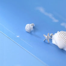 Load image into Gallery viewer, Seestern-Muschel Ohrstecker aus Silber