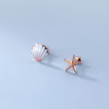 Load image into Gallery viewer, Seestern-Muschel Ohrstecker aus Silber
