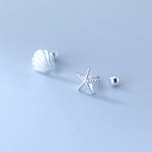 Load image into Gallery viewer, Seestern-Muschel Ohrstecker aus Silber