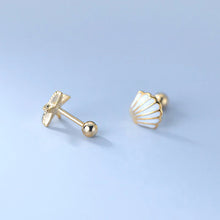 Load image into Gallery viewer, Seestern-Muschel Ohrstecker aus Silber
