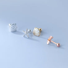 Load image into Gallery viewer, Seestern-Muschel Ohrstecker aus Silber