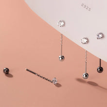 Load image into Gallery viewer, Kugel Kristall Ohrstecker aus Silber