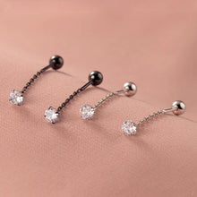 Load image into Gallery viewer, Kugel Kristall Ohrstecker aus Silber