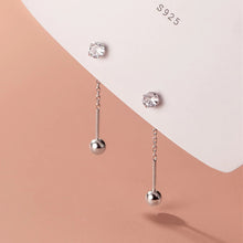 Load image into Gallery viewer, Kugel Kristall Ohrstecker aus Silber