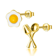 Load image into Gallery viewer, Eier Ohrstecker aus Silber