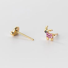 Load image into Gallery viewer, Rentier-Mützen Ohrstecker aus Silber