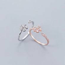 Load image into Gallery viewer, Zirkonia Blumen Ring aus Silber