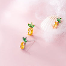 Load image into Gallery viewer, Ananas Ohrstecker aus Silber