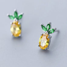 Load image into Gallery viewer, Ananas Ohrstecker aus Silber