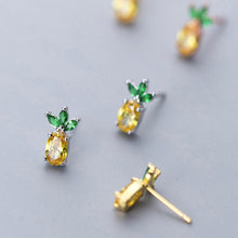 Load image into Gallery viewer, Ananas Ohrstecker aus Silber