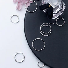 Load image into Gallery viewer, Silver Hoop Earrings