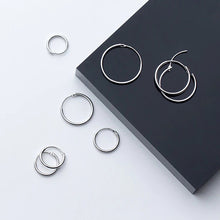Load image into Gallery viewer, Silver Hoop Earrings