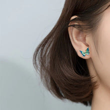 Load image into Gallery viewer, Schmetterling Ohrstecker aus Silber