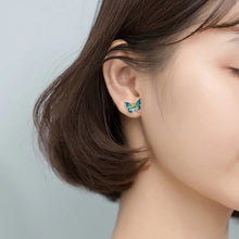 Load image into Gallery viewer, Schmetterling Ohrstecker aus Silber