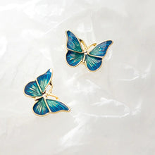 Load image into Gallery viewer, Schmetterling Ohrstecker aus Silber