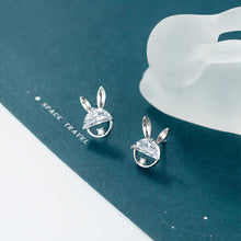 Load image into Gallery viewer, Hasen Ohrstecker aus Silber