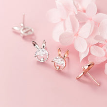 Load image into Gallery viewer, Hasen Ohrstecker aus Silber