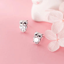 Load image into Gallery viewer, Eulen Ohrstecker aus Silber