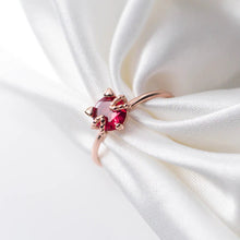 Load image into Gallery viewer, Roter Katzen Ring aus Silber