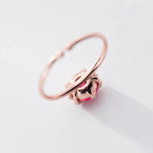 Load image into Gallery viewer, Roter Katzen Ring aus Silber