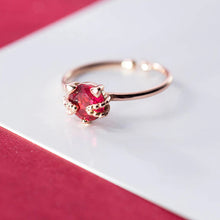 Load image into Gallery viewer, Roter Katzen Ring aus Silber