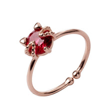Load image into Gallery viewer, Roter Katzen Ring aus Silber