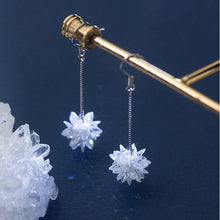 Load image into Gallery viewer, Schneeflocken Kristall Ohrringe aus Silber