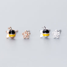 Load image into Gallery viewer, Bienen Ohrstecker aus Silber
