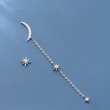 Load image into Gallery viewer, Mond-Stern Ohrstecker aus Silber