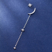 Load image into Gallery viewer, Mond-Stern Ohrstecker aus Silber