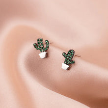 Load image into Gallery viewer, Kaktus Ohrstecker aus Silber