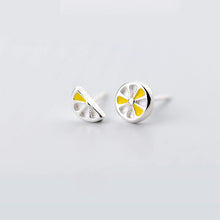 Load image into Gallery viewer, Zitronen Ohrstecker aus Silber
