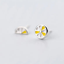 Load image into Gallery viewer, Zitronen Ohrstecker aus Silber