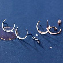 Load image into Gallery viewer, Mond Ohrstecker aus Silber