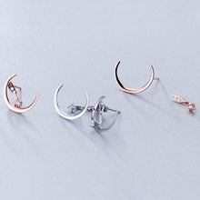 Load image into Gallery viewer, Mond Ohrstecker aus Silber