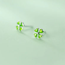 Load image into Gallery viewer, Grüne Kleeblatt Ohrstecker