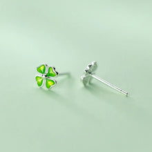 Load image into Gallery viewer, Grüne Kleeblatt Ohrstecker