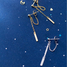 Load image into Gallery viewer, Geometrische Ketten Ohrstecker aus Silber