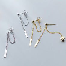 Load image into Gallery viewer, Geometrische Ketten Ohrstecker aus Silber