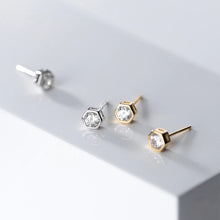 Load image into Gallery viewer, Hexagon Ohrstecker aus Silber