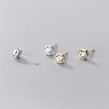 Load image into Gallery viewer, Hexagon Ohrstecker aus Silber