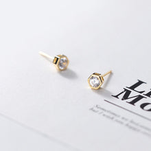 Load image into Gallery viewer, Hexagon Ohrstecker aus Silber